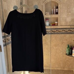 Cynthia Rowley Black Mini Dress with Embellished Neckline soft and classy dress